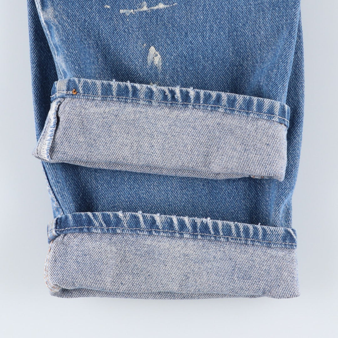Dickies painted straight denim pants, men's size W32 (approx.) cotton blue type Vintage Second Hand