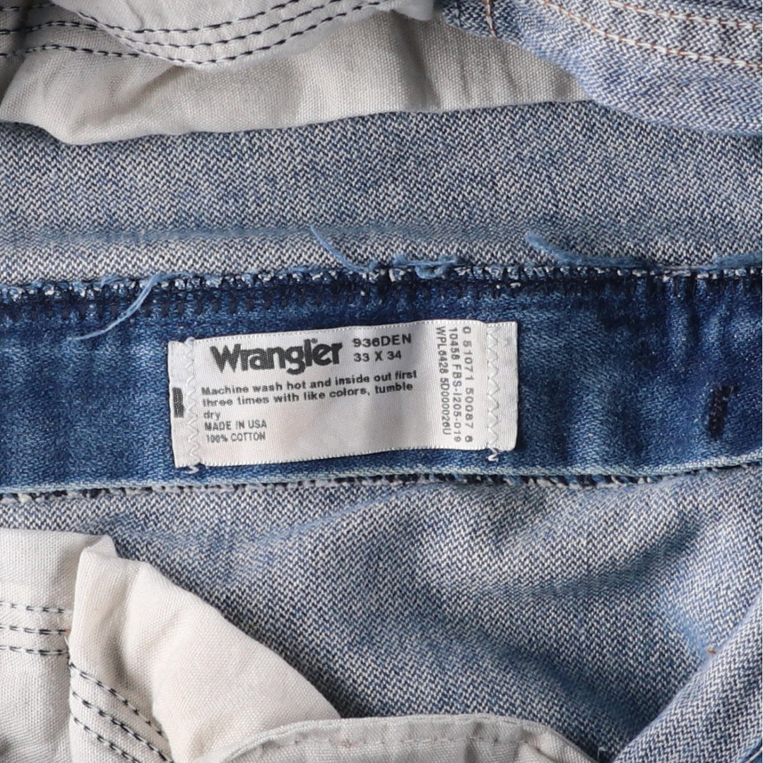Vintage 80s-90'S Wrangler Straight Denim Pants, Made in USA, Men's Size W32 cotton blue type Vintage Second Hand