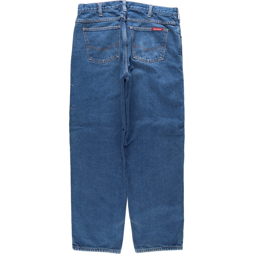 Dickies tapered denim pants for men, equivalent to W35 unclear blue type Vintage Second Hand