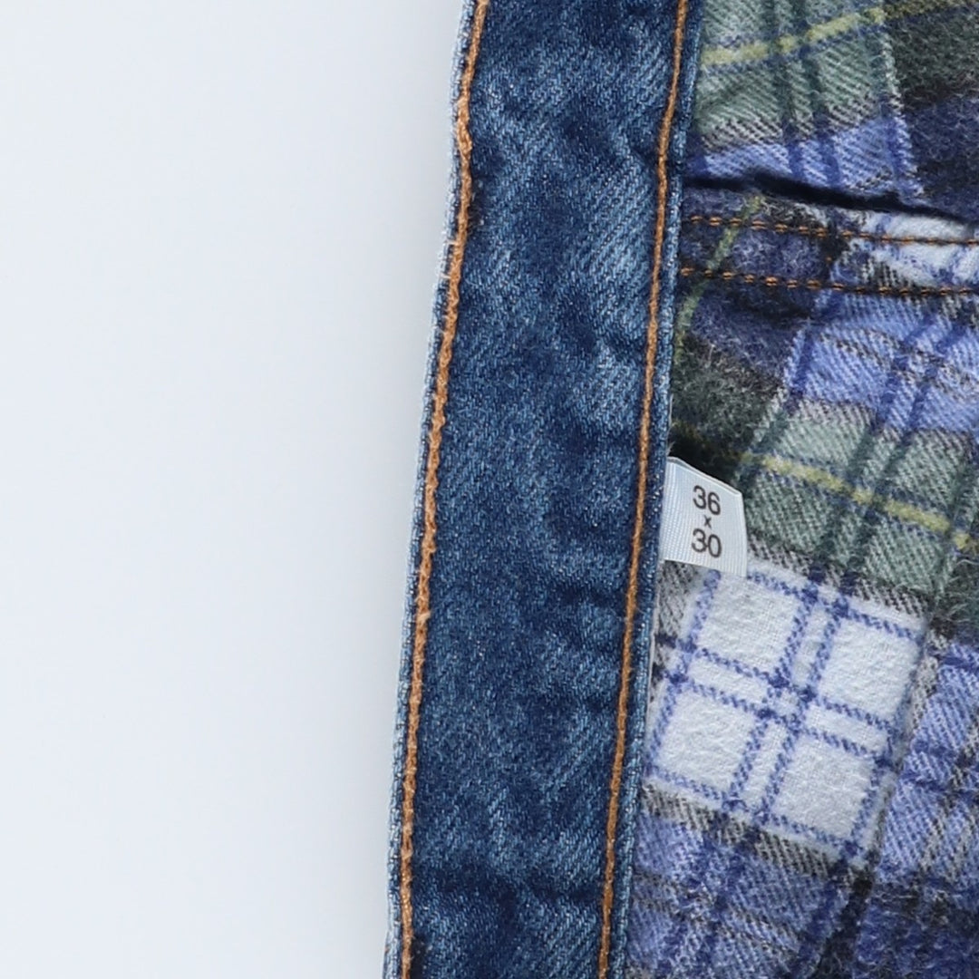 Dickies tapered denim pants for men, equivalent to W35 unclear blue type Vintage Second Hand