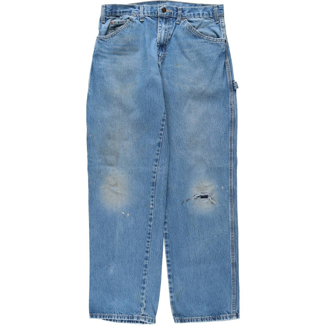 Dickies denim painter pants for men, equivalent to W33 unclear blue type Vintage Second Hand