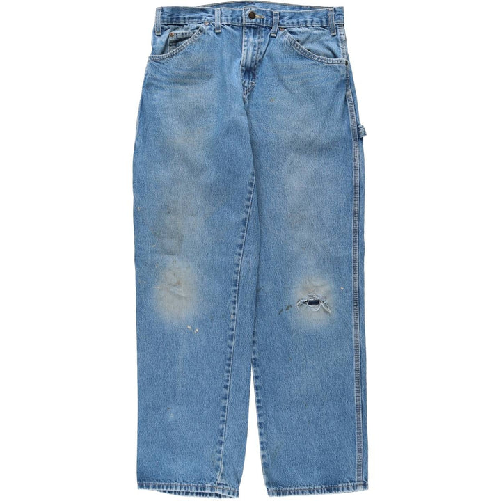 Dickies denim painter pants for men, equivalent to W33 unclear blue type Vintage Second Hand