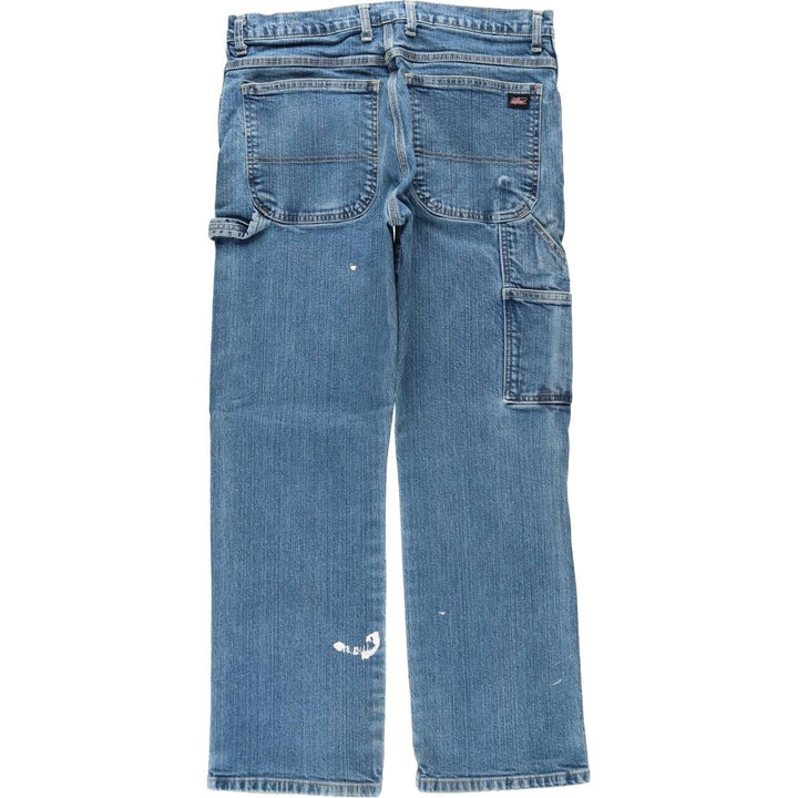 Dickies denim painter pants for men, equivalent to W33 cotton blue type Vintage Second Hand