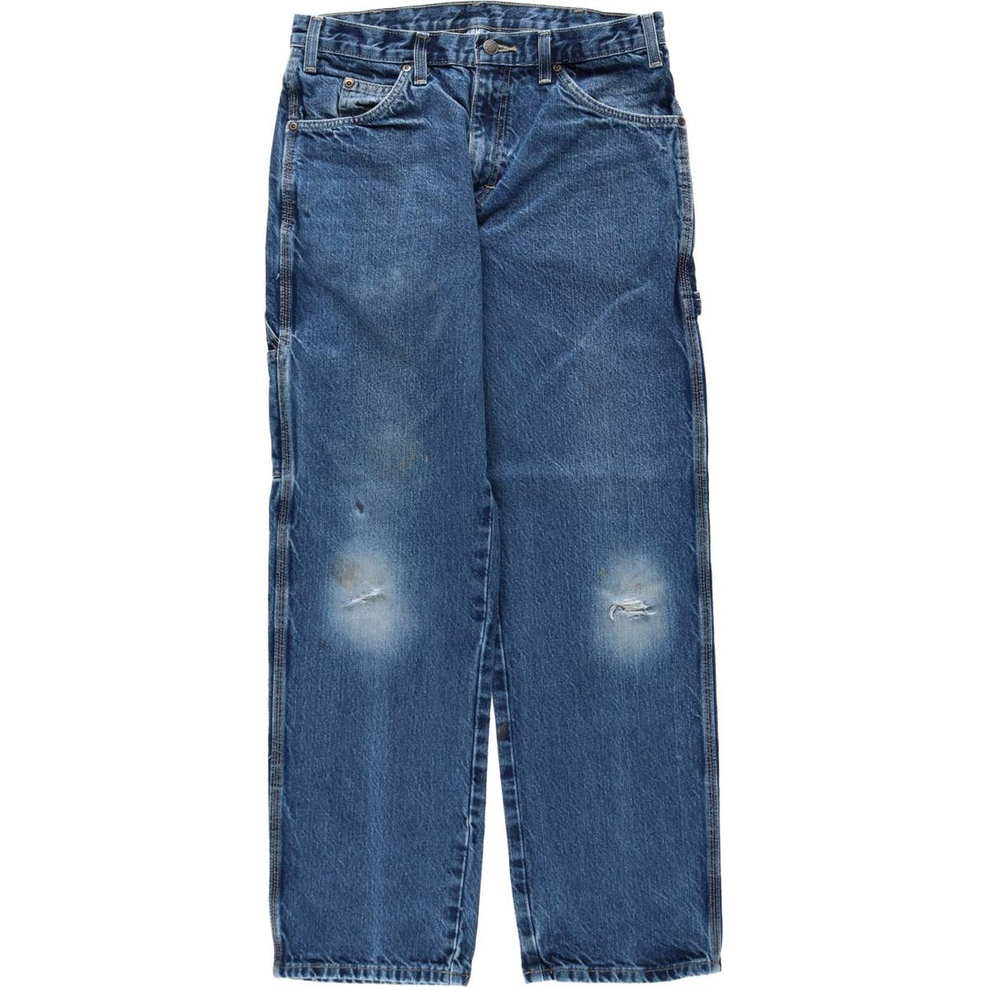 Dickies denim painter pants for men, equivalent to W32 cotton blue type Vintage Second Hand