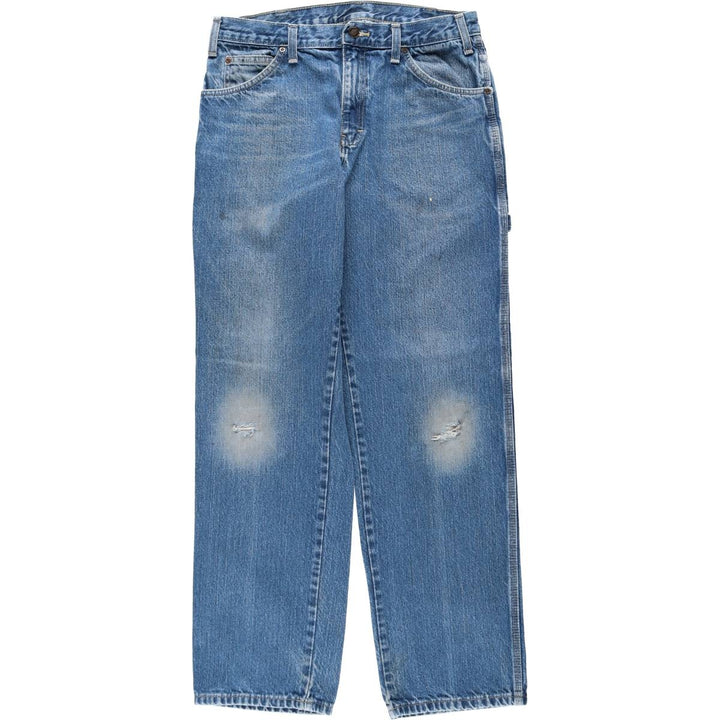 Dickies denim painter pants for men, equivalent to W32 cotton blue type Vintage Second Hand
