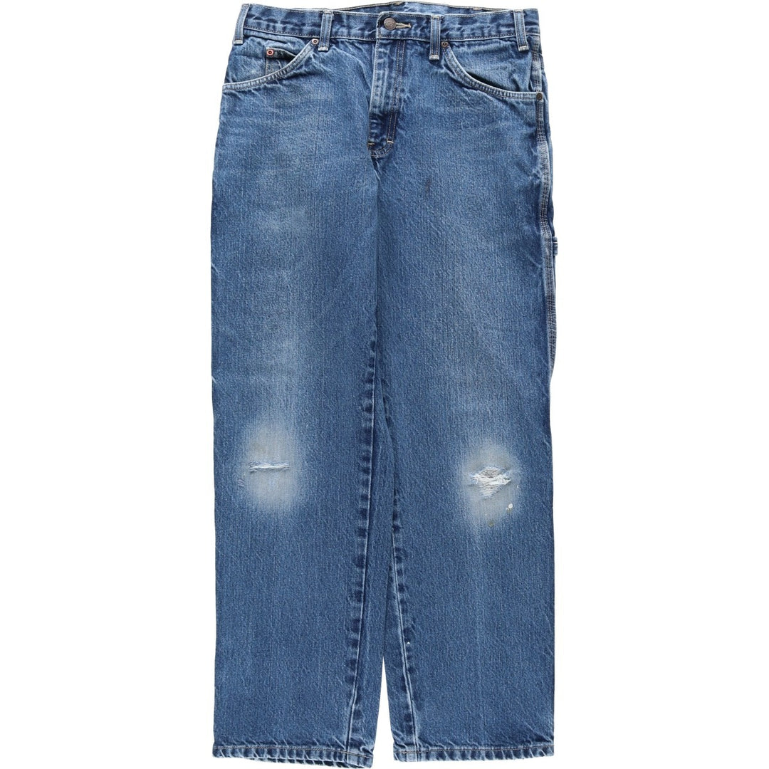 Dickies denim painter pants for men, equivalent to W32 cotton blue type Vintage Second Hand