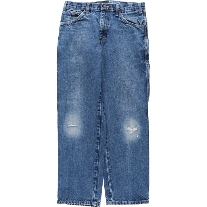 Dickies denim painter pants for men, equivalent to W32 cotton blue type Vintage Second Hand