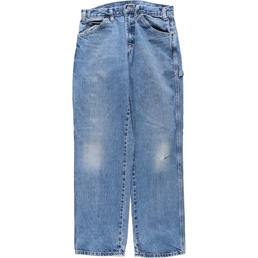 Dickies denim painter pants for men, equivalent to W32 unclear blue type Vintage Second Hand