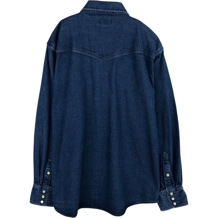 Carhartt Relaxed Fit Long-Sleeve Denim Western Shirt, Men's Size XL (approx.) cotton blue type Vintage Second Hand