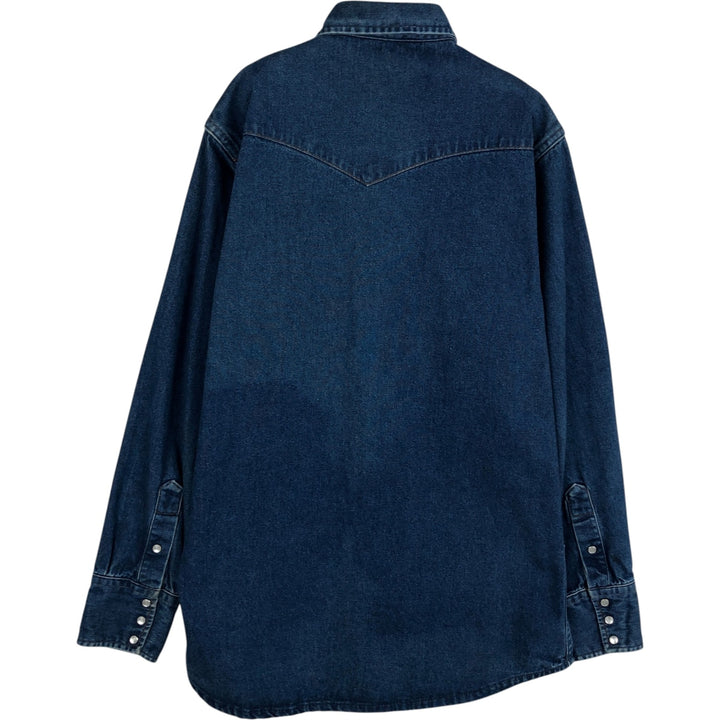 Carhartt Long Sleeve Denim Western Shirt, Men's Size Medium unclear blue type Vintage Second Hand