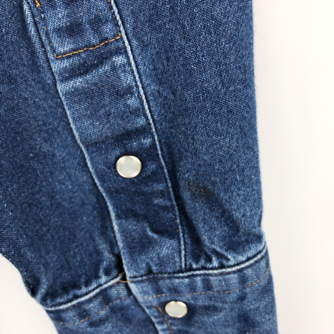 Carhartt Long Sleeve Denim Western Shirt, Men's Size Medium unclear blue type Vintage Second Hand
