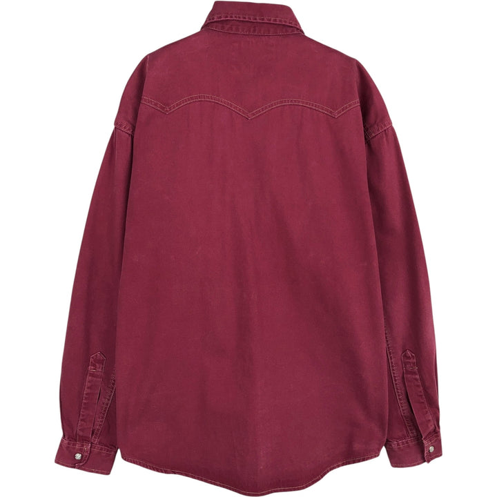 90'S Levi's Long-Sleeve Denim Western Shirt, Men's Size M (approx.), Vintage cotton wine-red Vintage Second Hand