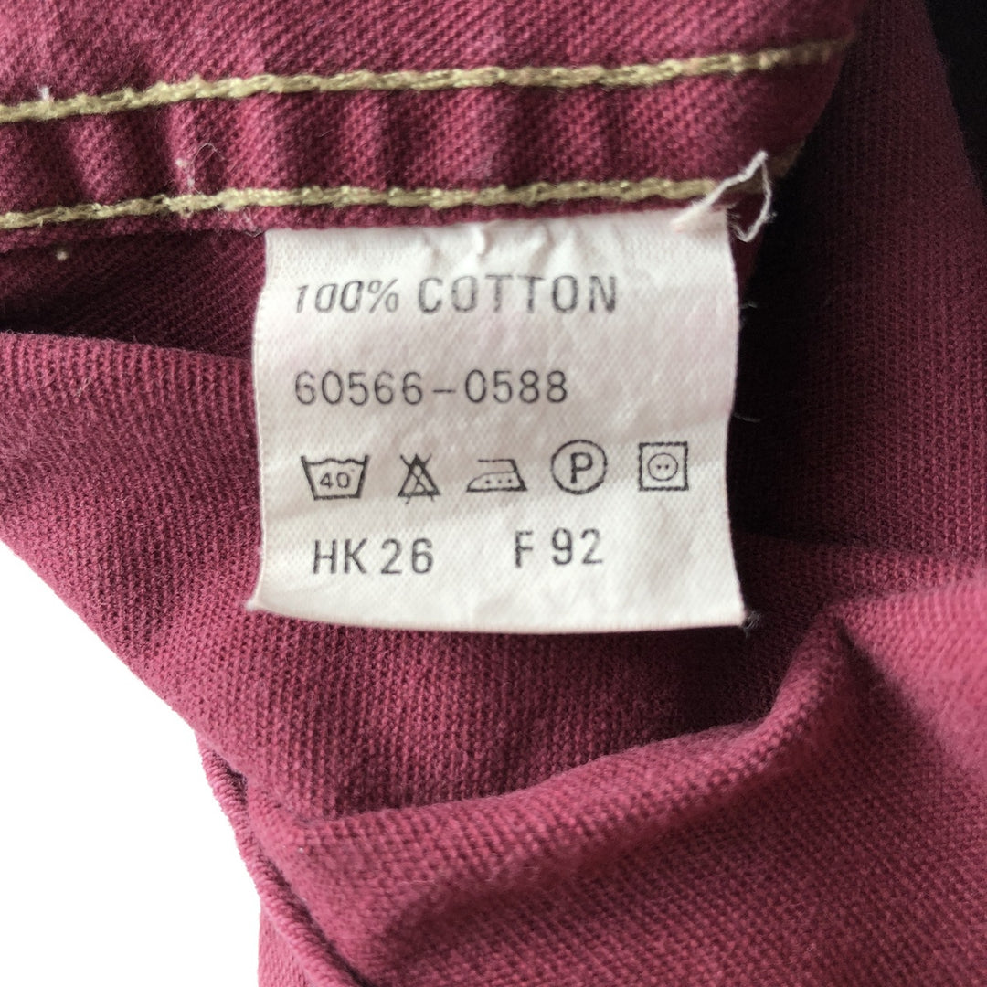 90'S Levi's Long-Sleeve Denim Western Shirt, Men's Size M (approx.), Vintage cotton wine-red Vintage Second Hand