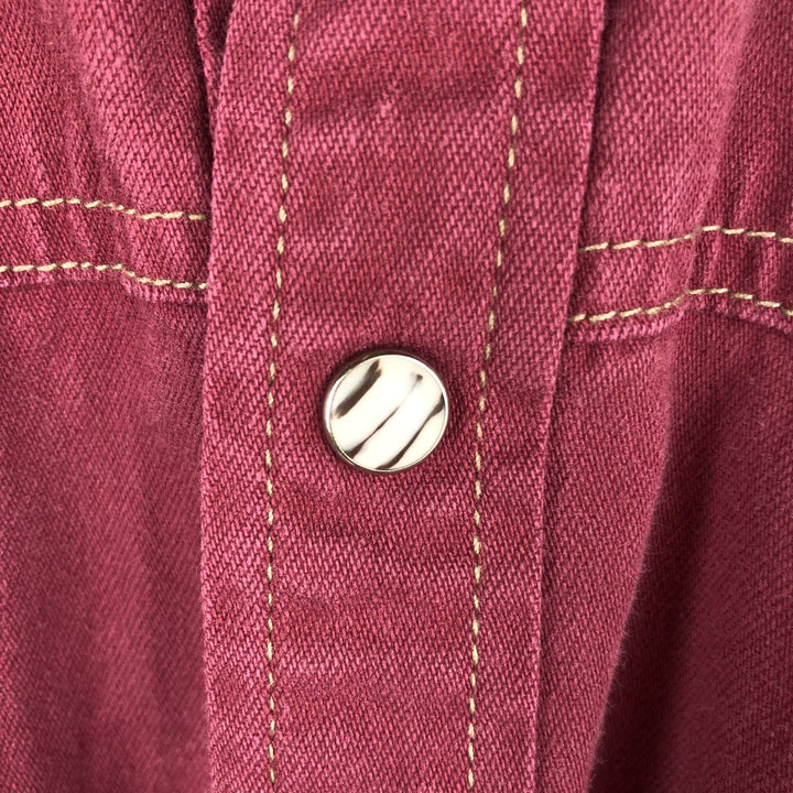 90'S Levi's Long-Sleeve Denim Western Shirt, Men's Size M (approx.), Vintage cotton wine-red Vintage Second Hand