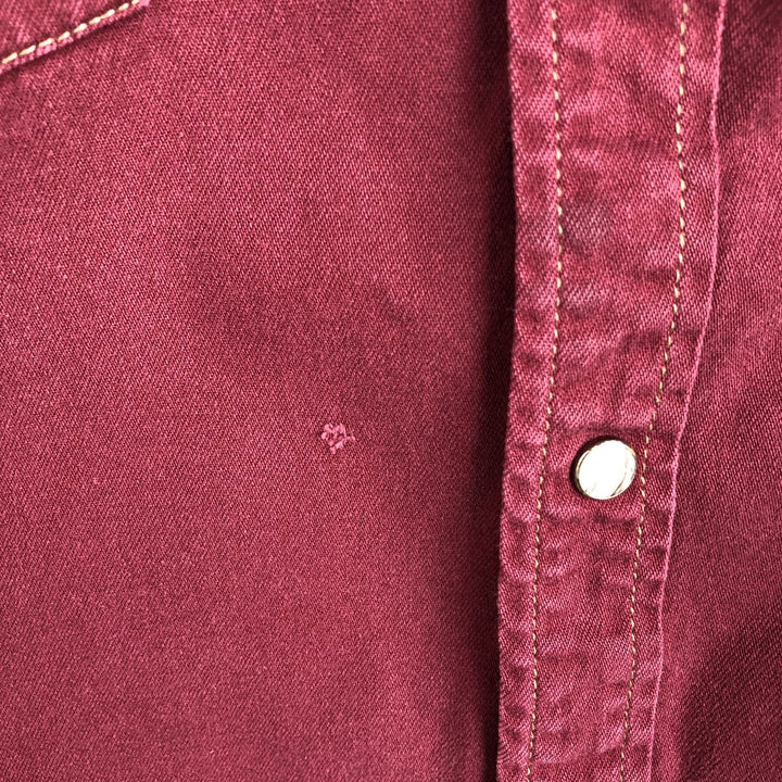 90'S Levi's Long-Sleeve Denim Western Shirt, Men's Size M (approx.), Vintage cotton wine-red Vintage Second Hand