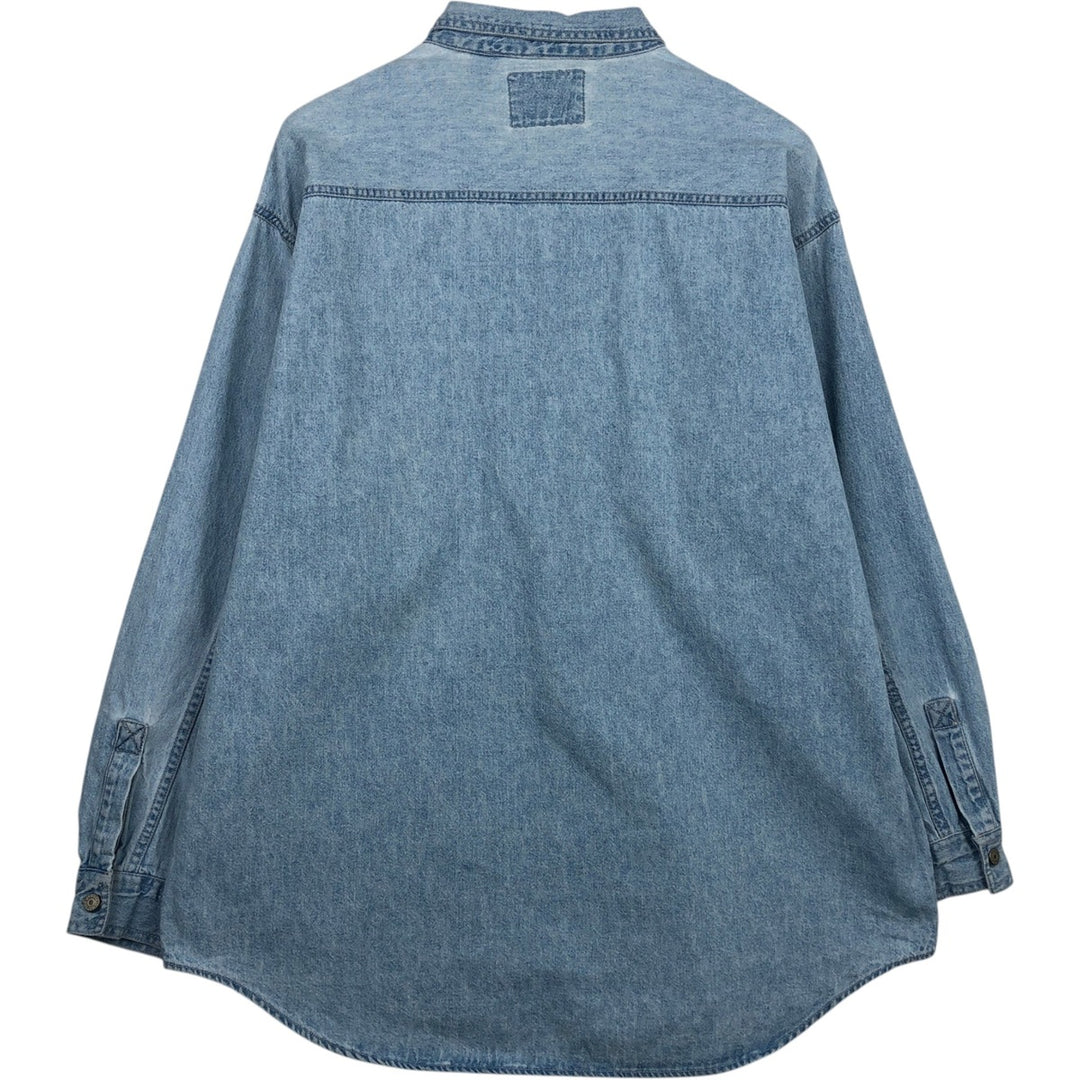 90'S Levi's Long Sleeve Denim Shirt, Men's XL, Vintage cotton blue type Vintage Second Hand