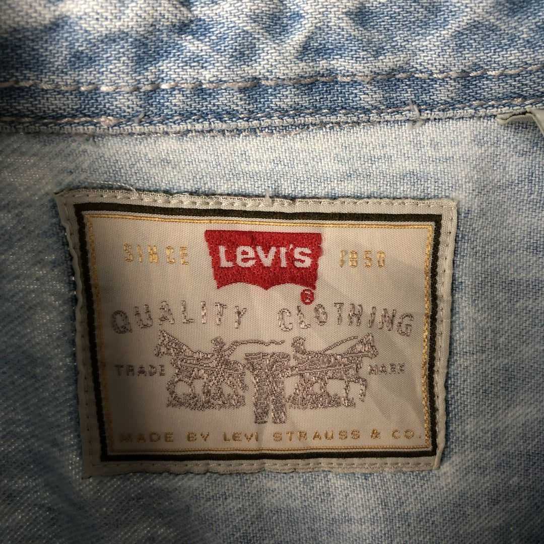 90'S Levi's Long Sleeve Denim Shirt, Men's XL, Vintage cotton blue type Vintage Second Hand