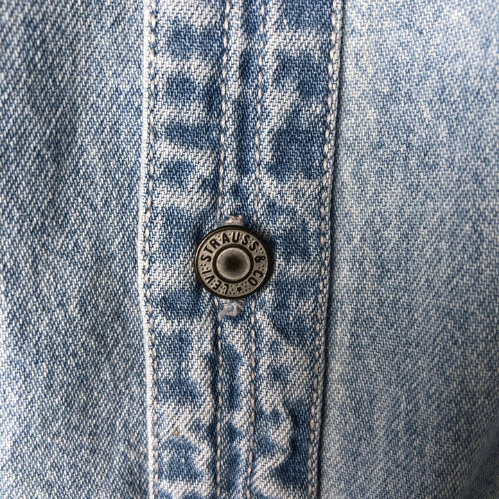 90'S Levi's Long Sleeve Denim Shirt, Men's XL, Vintage cotton blue type Vintage Second Hand
