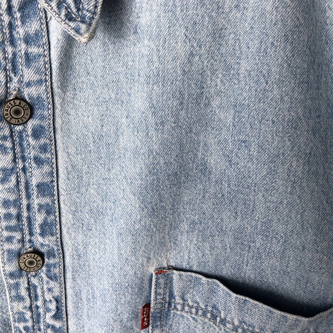 90'S Levi's Long Sleeve Denim Shirt, Men's XL, Vintage cotton blue type Vintage Second Hand