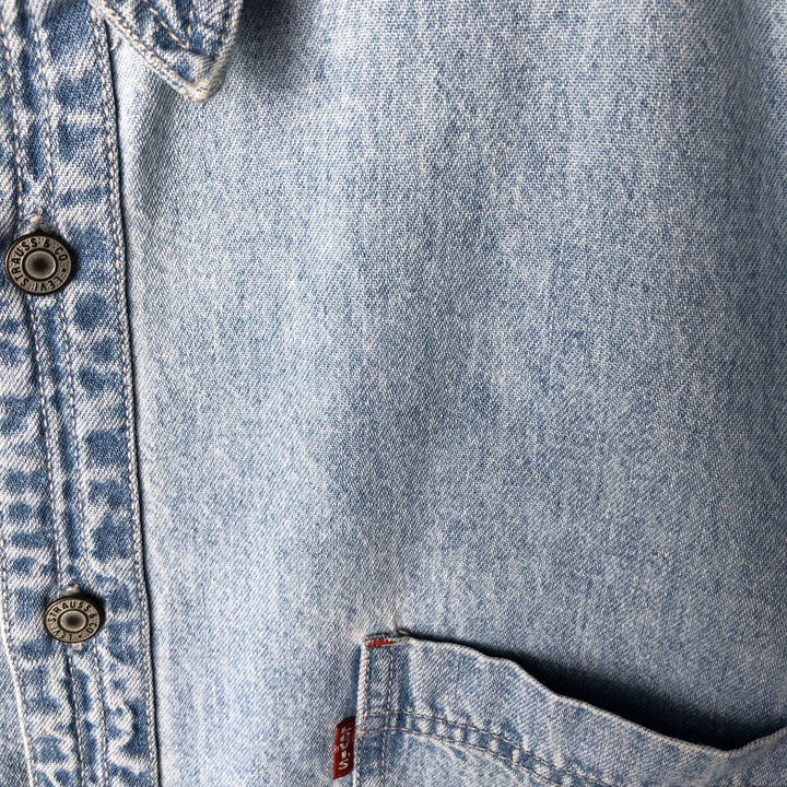 90'S Levi's Long Sleeve Denim Shirt, Men's XL, Vintage cotton blue type Vintage Second Hand