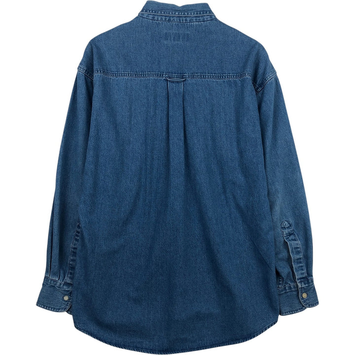 Ralph Lauren Chaps long-sleeved button-down denim shirt, men's size M cotton blue type Vintage Second Hand