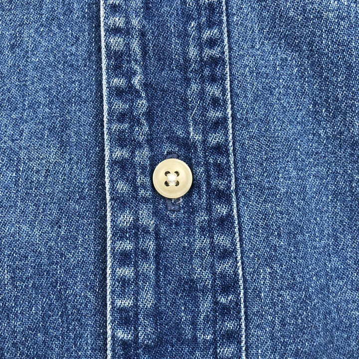 Ralph Lauren Chaps long-sleeved button-down denim shirt, men's size M cotton blue type Vintage Second Hand