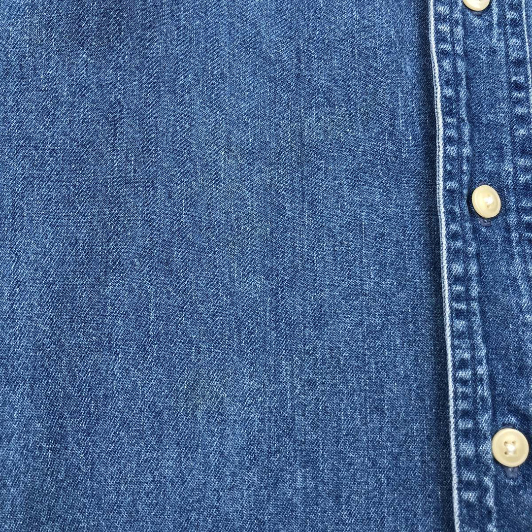 Ralph Lauren Chaps long-sleeved button-down denim shirt, men's size M cotton blue type Vintage Second Hand