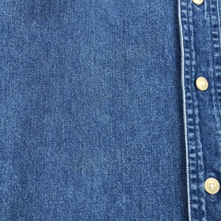 Ralph Lauren Chaps long-sleeved button-down denim shirt, men's size M cotton blue type Vintage Second Hand