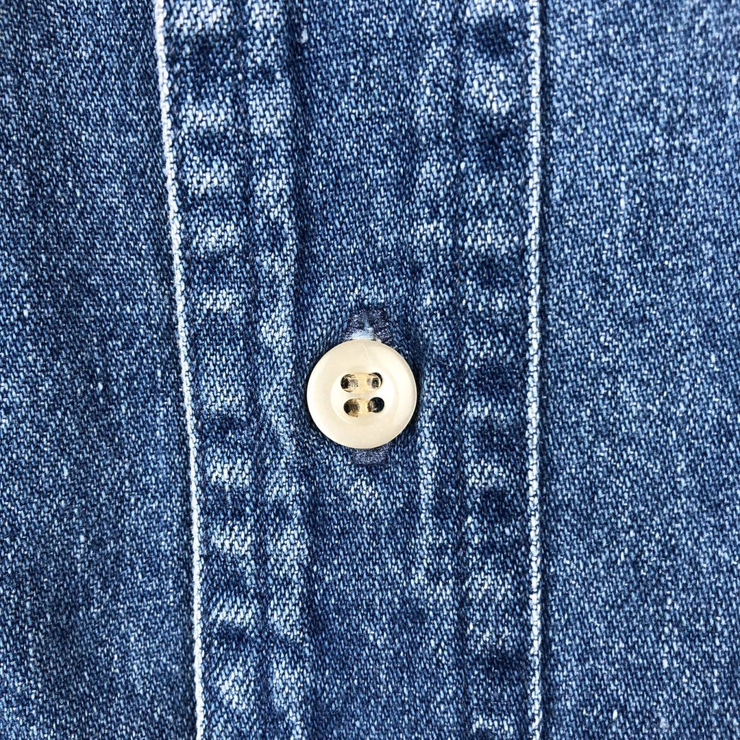 Ralph Lauren Chaps long-sleeved button-down denim shirt, men's size M cotton blue type Vintage Second Hand