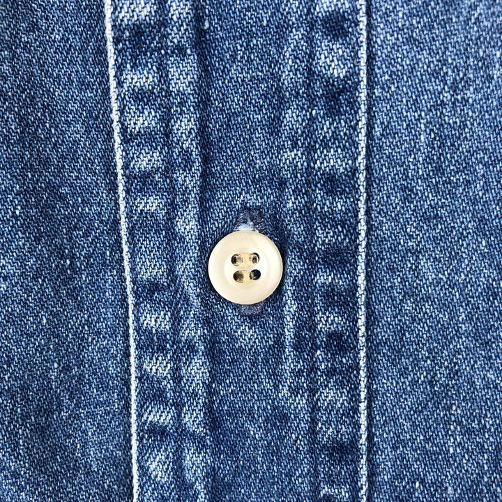Ralph Lauren Chaps long-sleeved button-down denim shirt, men's size M cotton blue type Vintage Second Hand
