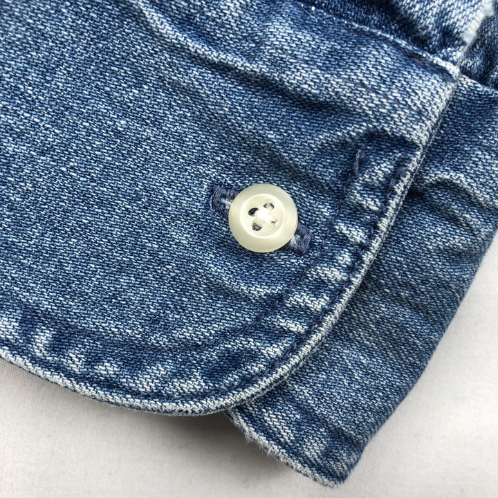 Ralph Lauren Chaps long-sleeved button-down denim shirt, men's size M cotton blue type Vintage Second Hand