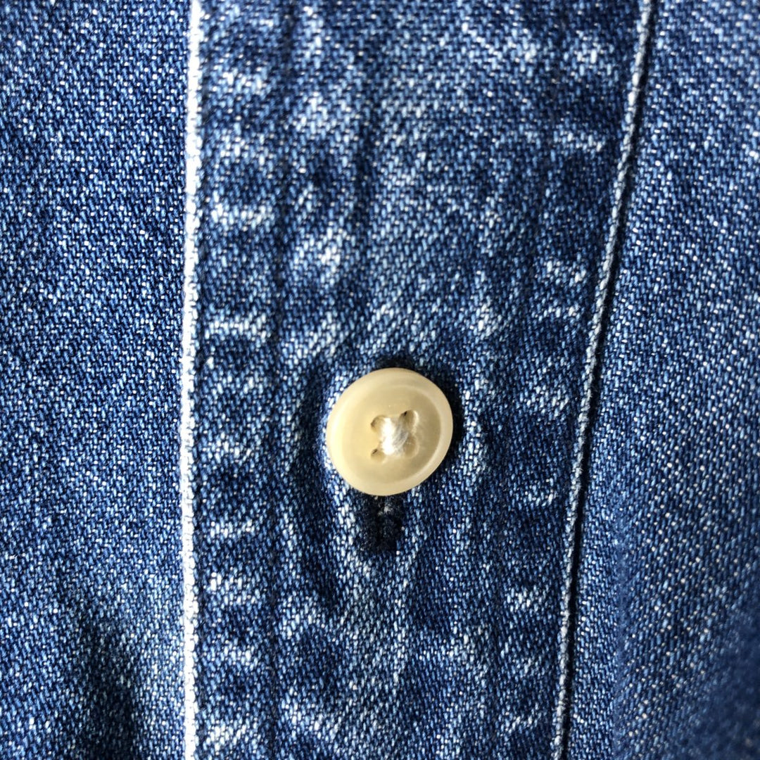 Ralph Lauren CHAPS Long Sleeve Button Down Denim Shirt Men's XL cotton blue type Vintage Second Hand