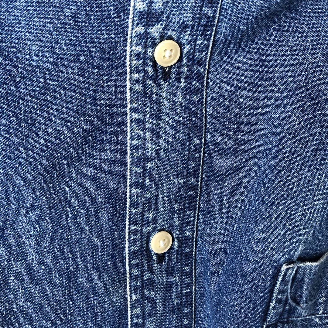 Ralph Lauren CHAPS Long Sleeve Button Down Denim Shirt Men's XL cotton blue type Vintage Second Hand