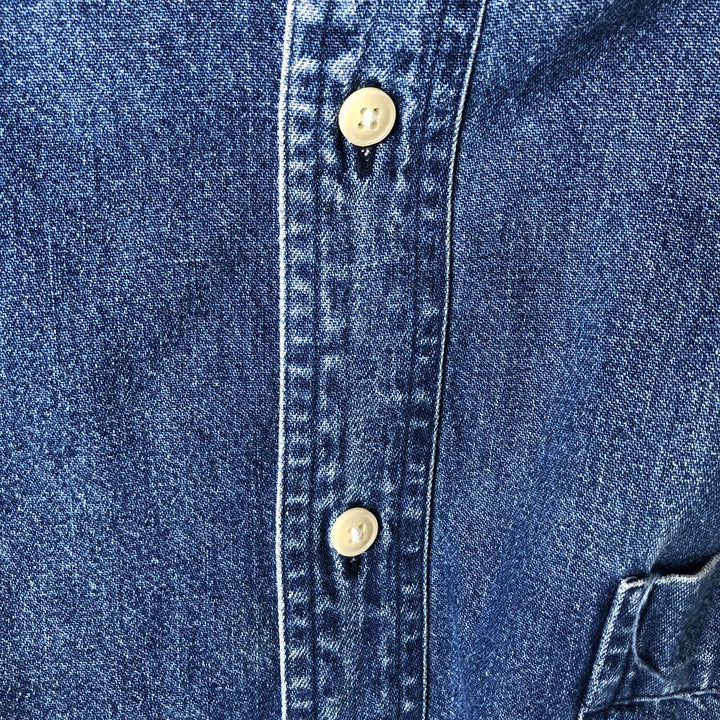 Ralph Lauren CHAPS Long Sleeve Button Down Denim Shirt Men's XL cotton blue type Vintage Second Hand