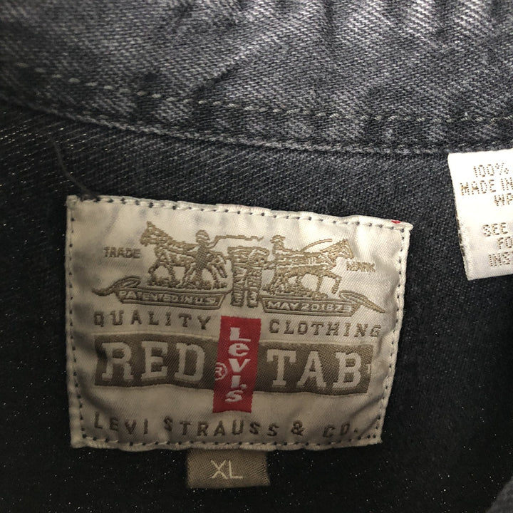 90'S Levi's RED TAB Long-Sleeve Black Denim Shirt, Men's Size XL (Equivalent), Vintage cotton black type Vintage Second Hand