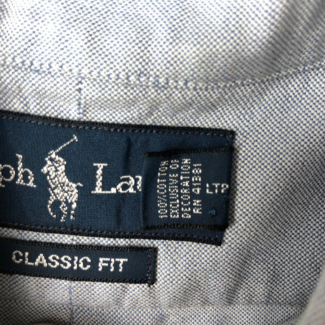 Ralph Lauren Classic Fit Long Sleeve Button Down Shirt Men's XL cotton Blue type light blue Vintage Second Hand
