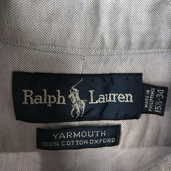 Ralph Lauren YARMOUTH long sleeve button down shirt, men's size M cotton blue type Vintage Second Hand