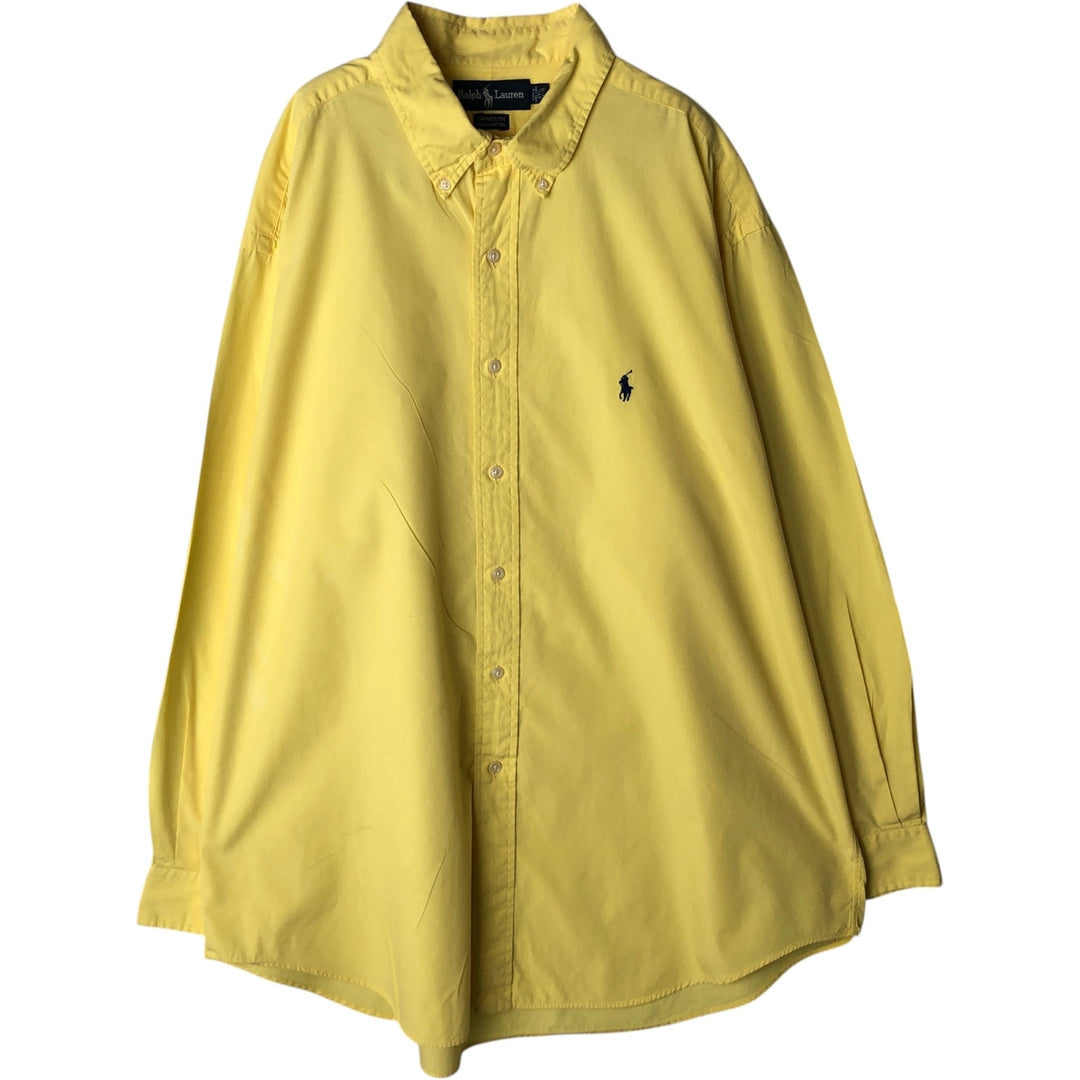 Ralph Lauren YARMOUTH long sleeve button down shirt, men's XL size cotton yellow type Vintage Second Hand