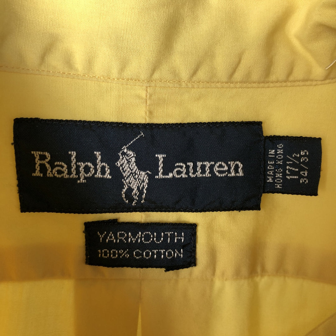 Ralph Lauren YARMOUTH long sleeve button down shirt, men's XL size cotton yellow type Vintage Second Hand
