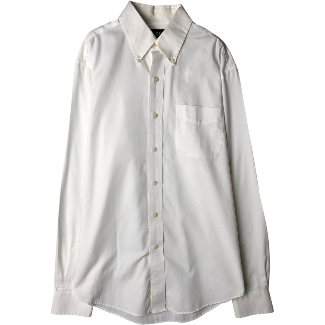 Ralph Lauren long-sleeved button-down shirt, men's size M (approx.) cotton white type Vintage Second Hand
