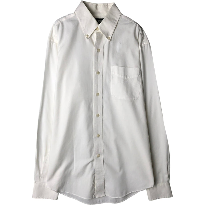 Ralph Lauren long-sleeved button-down shirt, men's size M (approx.) cotton white type Vintage Second Hand