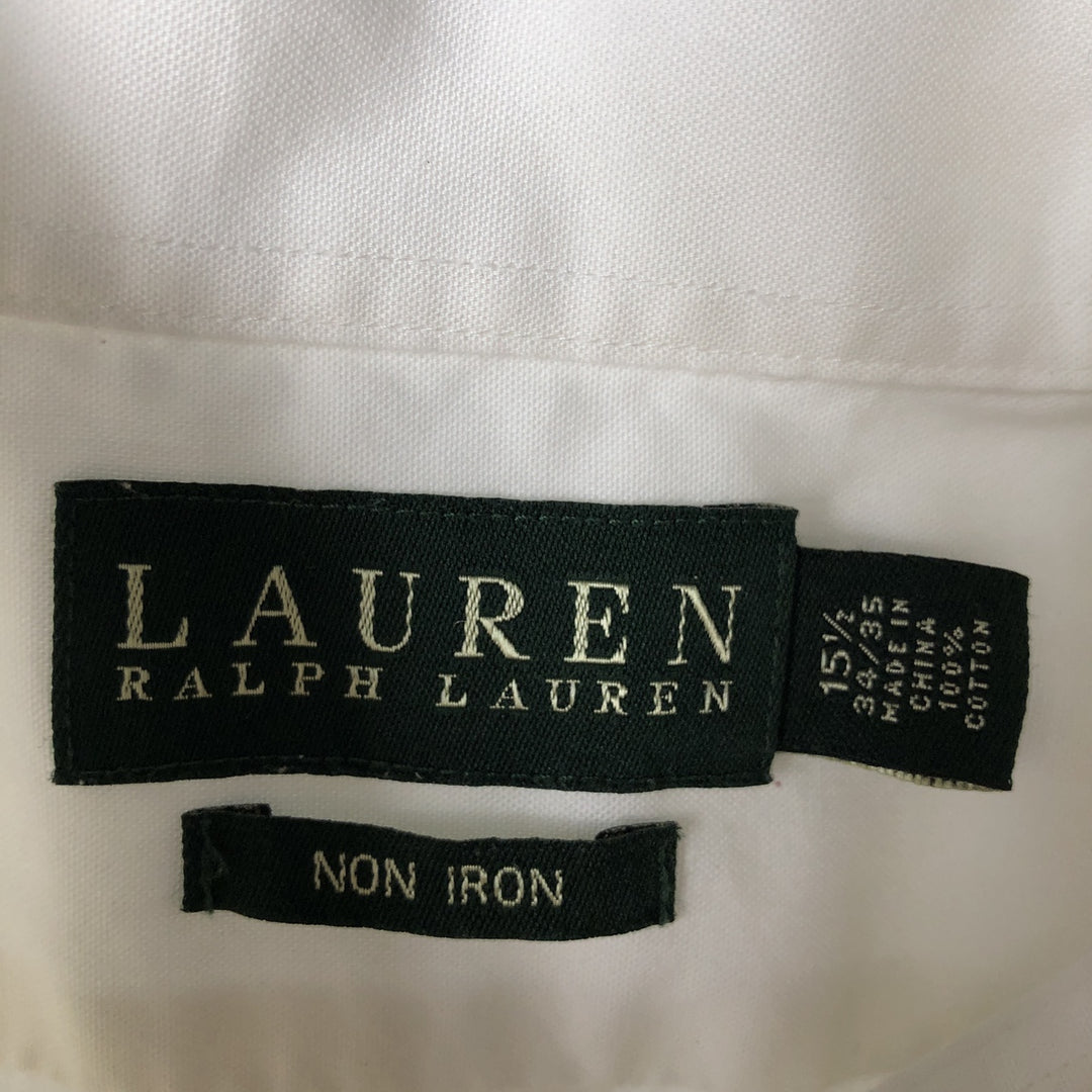Ralph Lauren long-sleeved button-down shirt, men's size M (approx.) cotton white type Vintage Second Hand