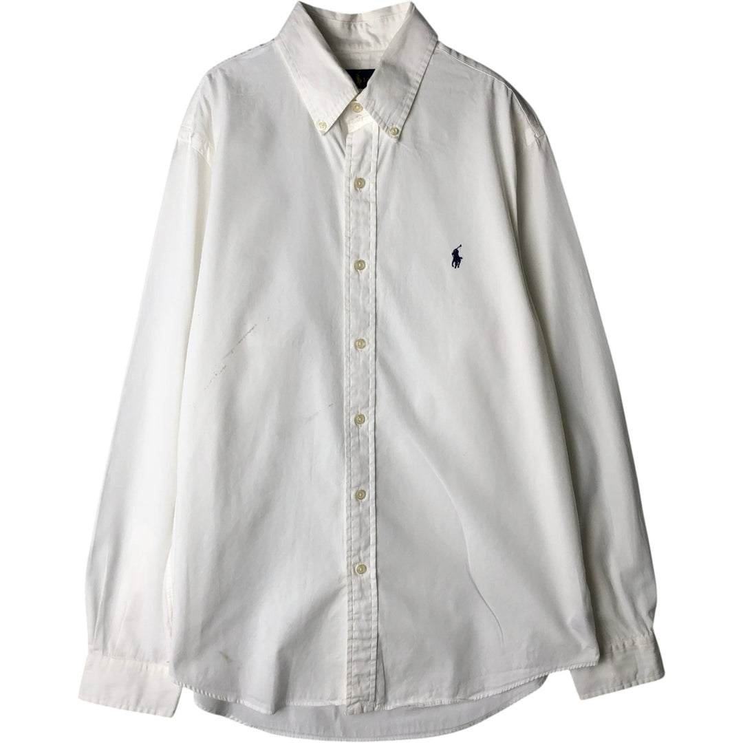 Ralph Lauren BLAKE long sleeve button down shirt, men's size M cotton white type Vintage Second Hand