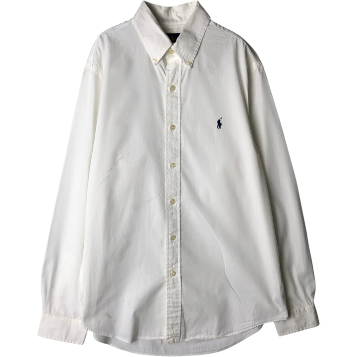 Ralph Lauren BLAKE long sleeve button down shirt, men's size M cotton white type Vintage Second Hand