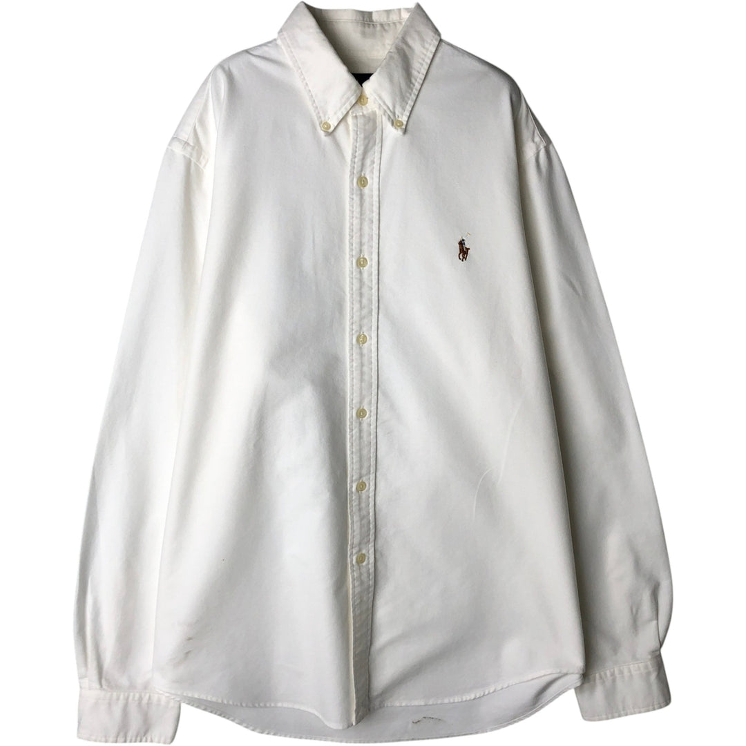 Ralph Lauren Classic Fit Long Sleeve Button Down Shirt, Men's Size L cotton white type Vintage Second Hand
