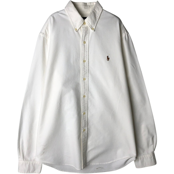 Ralph Lauren Classic Fit Long Sleeve Button Down Shirt, Men's Size L cotton white type Vintage Second Hand