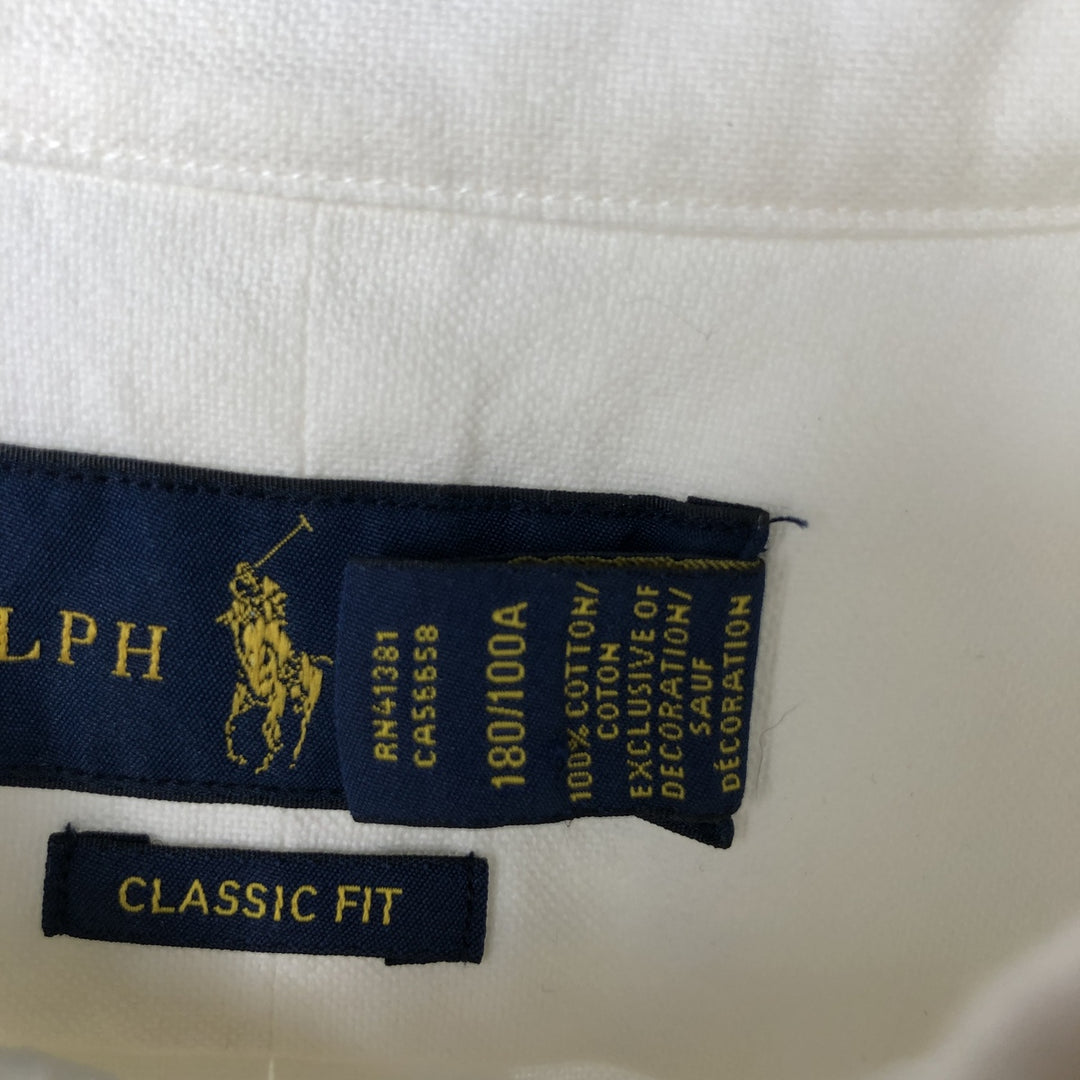 Ralph Lauren Classic Fit Long Sleeve Button Down Shirt, Men's Size L cotton white type Vintage Second Hand