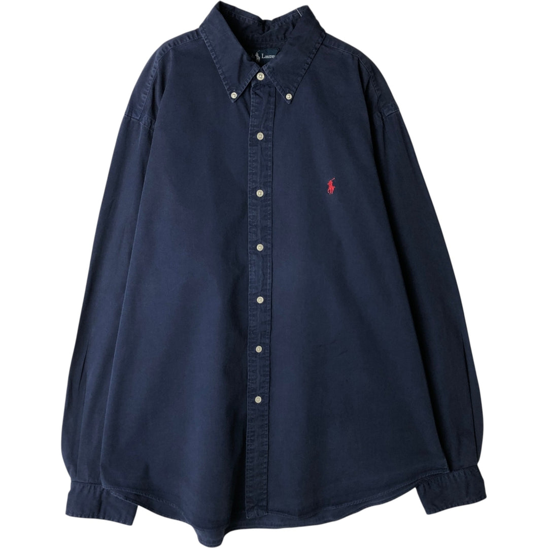 Ralph Lauren Classic Fit Long Sleeve Button Down Shirt Men's XL cotton navy blue type Vintage Second Hand
