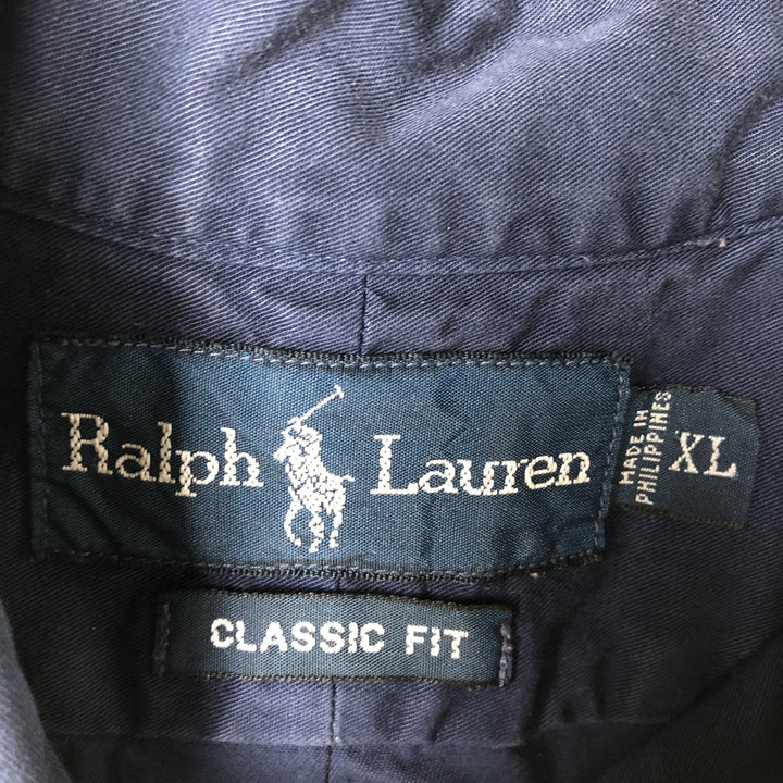 Ralph Lauren Classic Fit Long Sleeve Button Down Shirt Men's XL cotton navy blue type Vintage Second Hand