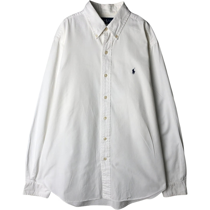 Ralph Lauren Classic Fit Long Sleeve Button Down Shirt, Men's Size L cotton white type Vintage Second Hand